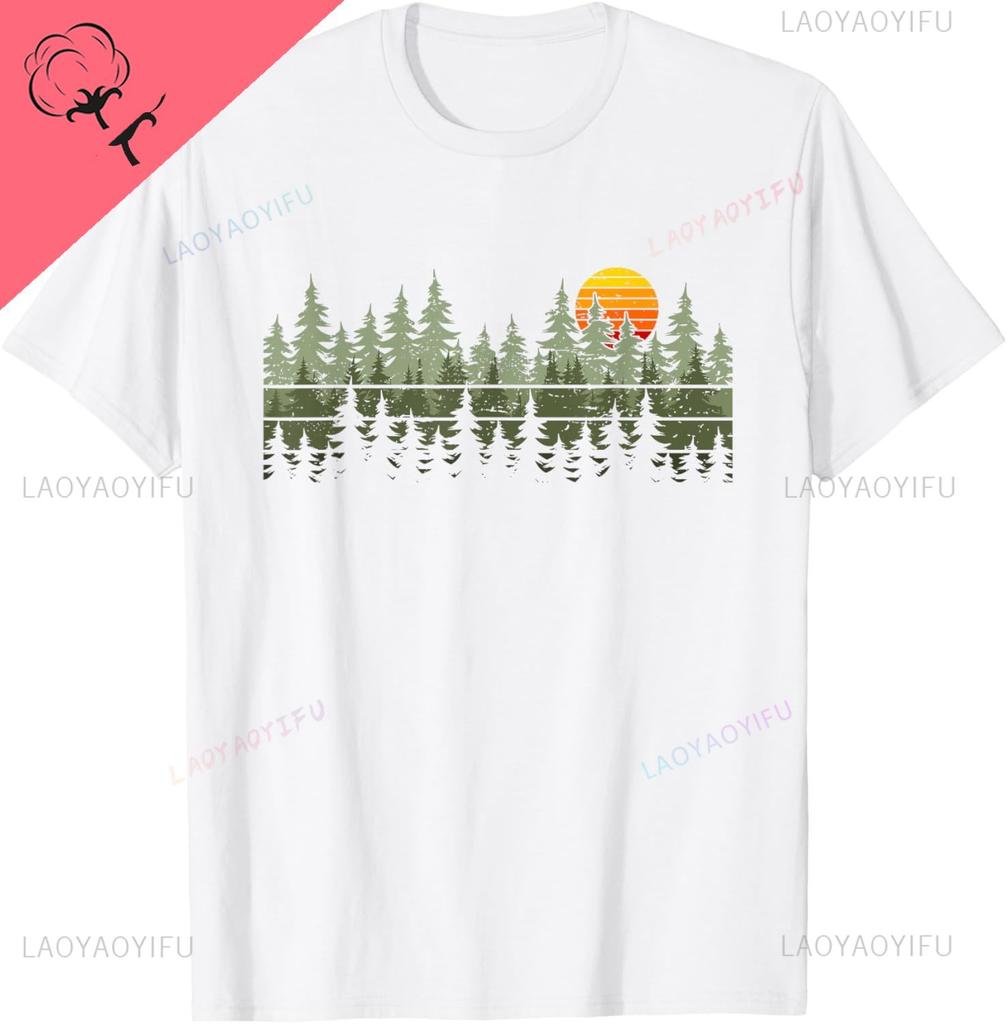 Trees Wildlife Nature Vintage Forest TShirt Unisex Summer Streetwear Tops Kawayi Y2k Harajuku Vintage Clothes