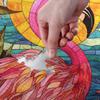 Stained Glass Flamingo Jigsaw Puzzle 500 Pieces, Zigsaw with Storage Bag and Reference Picture Easy To Solve