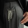 Sweet Cool Metal Chain Tassel Brooches for Women Men Fashion Silver Color Imitation Pearl Beaded Multi-Layer Brooch Jewelry