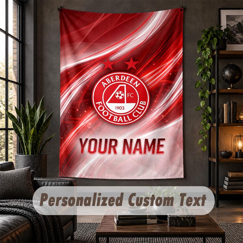 Wall Tapestry Aberdeen FC Print Custom Name Text Wall Hanging Home Decor