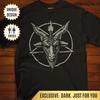 Baphomet Goat Head T-Shirt Satanic Pentagram Shirt Occult Gothic Tee | Dark Aesthetic Gift for Witches, Metalheads & Left-Hand Path Fans