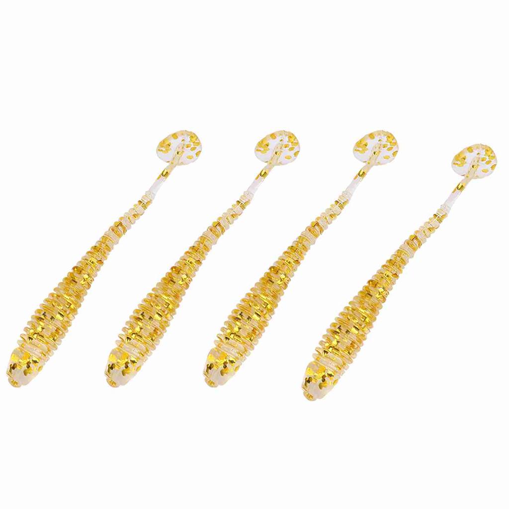 50 STÜCKE 5cm Weichplastik Angelköder T-Schwanz Made Wurm Köder Angelzubehör Rot