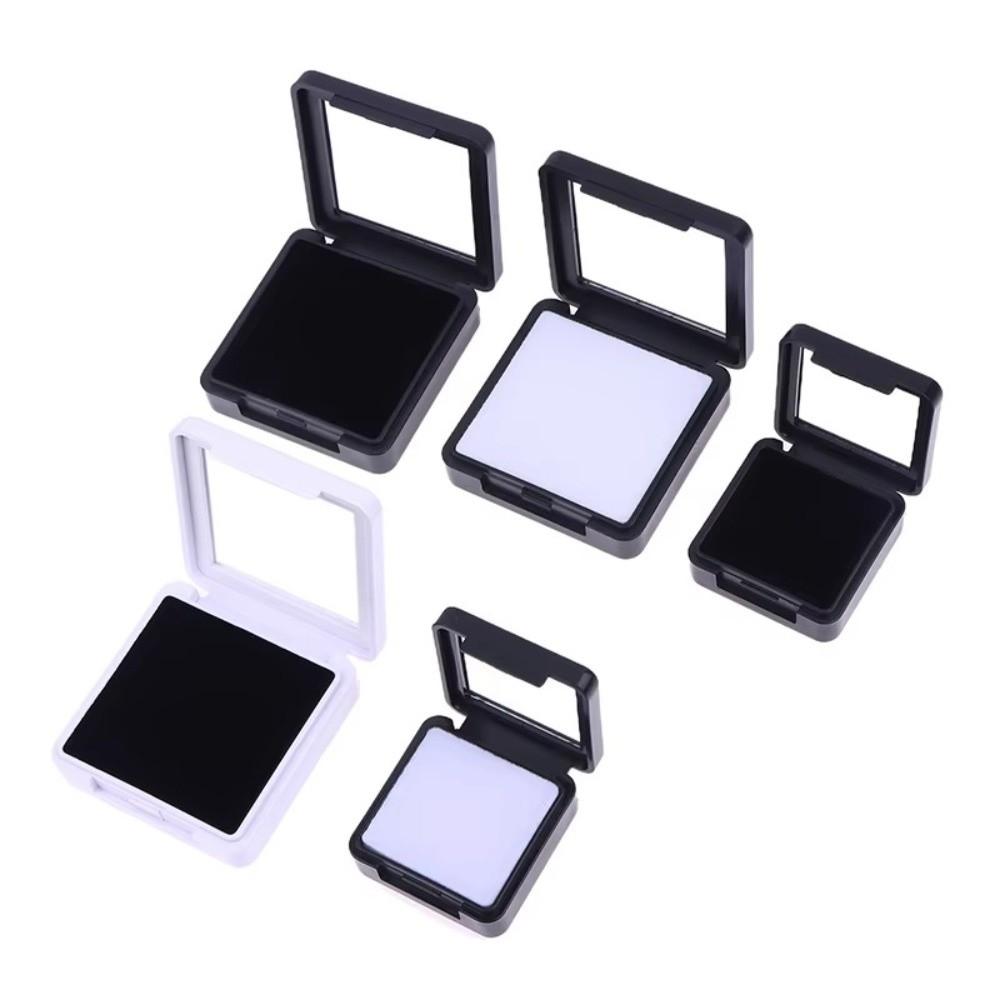 Transparent Gemstone Holder Flip Lid Crystal Display Case Packaging Jewelry Show Jewelry