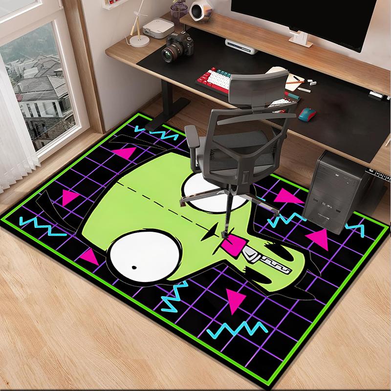 Alien Invasion Pattern Office Rug Chair Mat, Game Carpet, Suitable for Front Door, Bedroom, Living Room, Desk, Holiday Gift