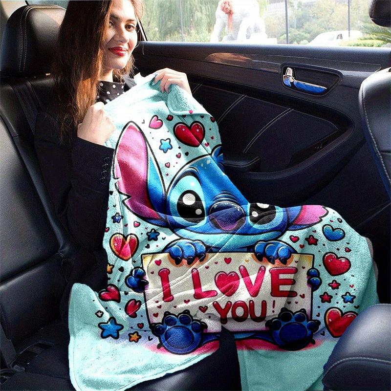 1pc Cute Stitch Printing Blanket - Soft, All-Season Throw for Living Room, Bedroom,Personalized Gift with Adorable Cartoon Design