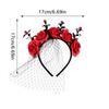 Halloween Hair Accessories Dark Style Veil Halloween Costumes Headdress Cosplay Crown Party Headband Holiday Accessories Black/Red