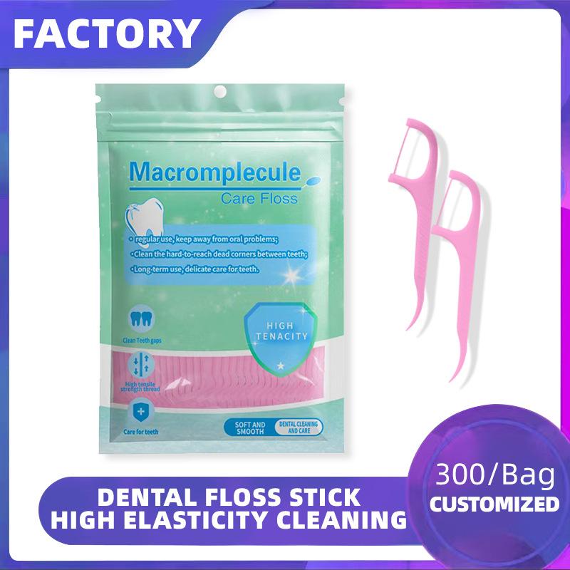 

300pcs Mint Adult Dental Floss Sticks - Ultra-Fine Flosser Home Set - Portable Toothpick Thread Dental Floss Box