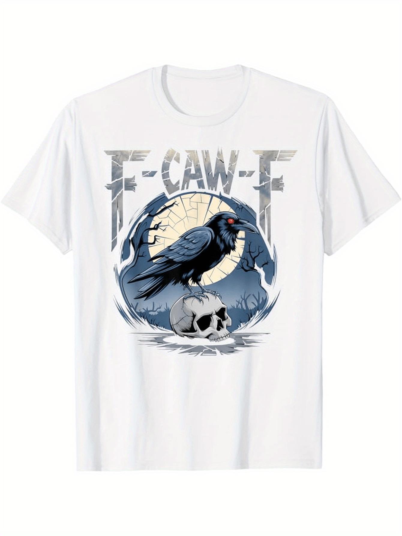 FCawF Gothic Raven Graphic design100 cotton summer short sleeve Oneck casual printed mens Tshirt S
