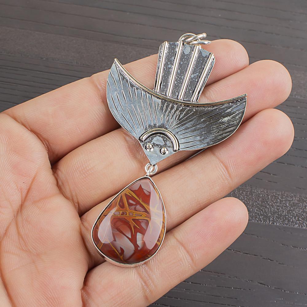 Natural Noreena Jasper Gemstone 925 Sterling Silver Jewelry  Pendant 2.97  AJP-2101