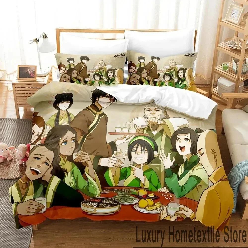 3D Print Cartoon Avatar The Last Airbender Bedding Set Boys Girls Twin Queen King Size Duvet Cover Pillowcase Bed Boys Adult