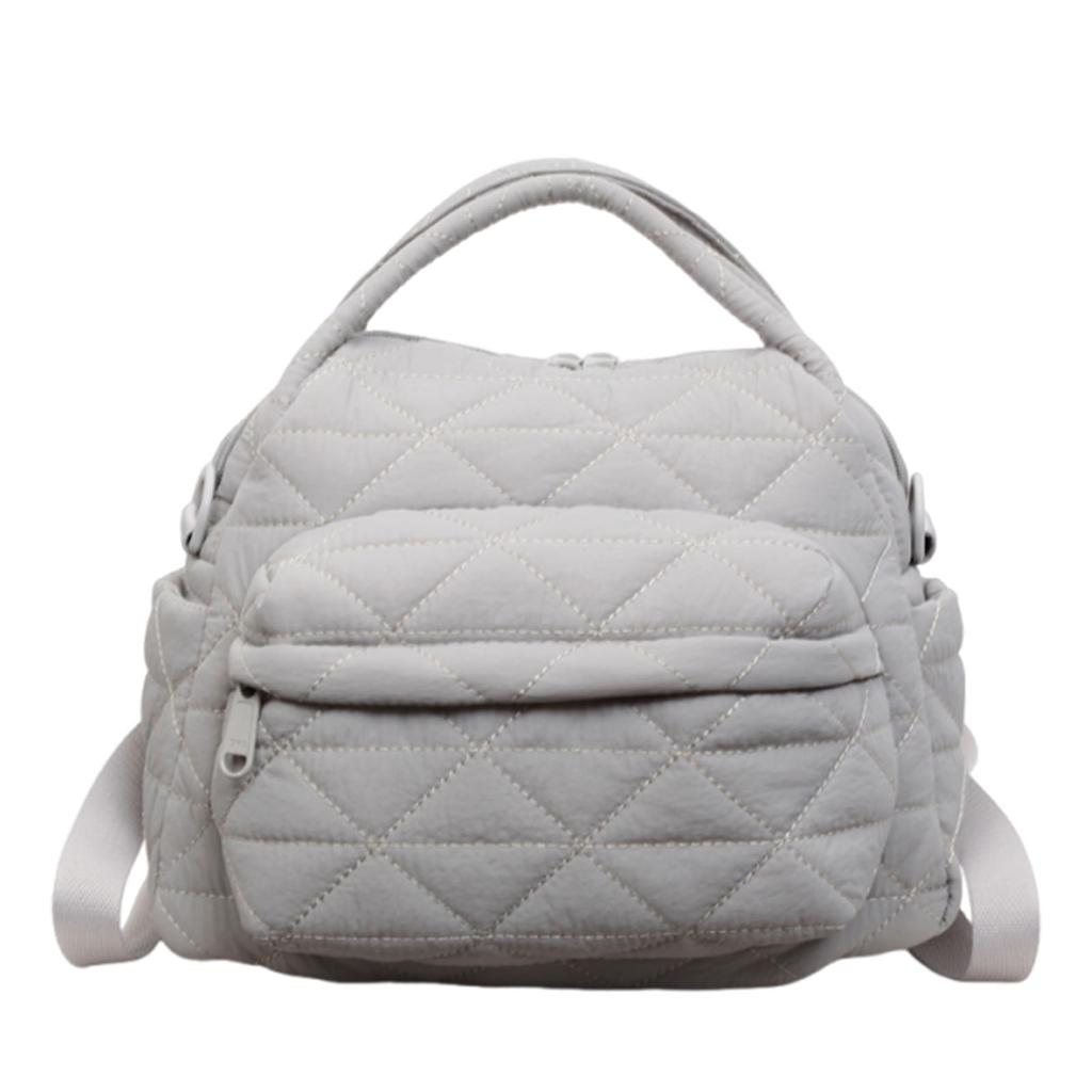 Women Nylon Quilted Tote Bag with Adjustable Strap Crossbody Bags for Work Shopping Travel Daily