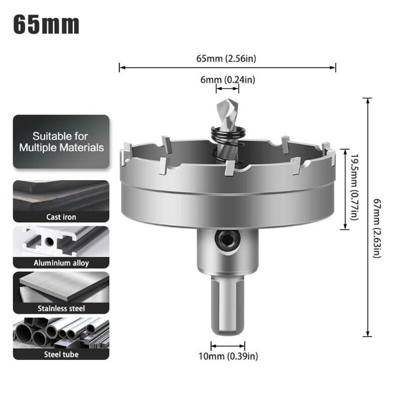 Carbide Tip Drill Bit Hole Saw 15-100mm Drill Bit Hole Saw Cutter For Stainless Steel Metal Alloy Drilling
