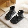 Girls Roman Sandals With Cutout Design Crisscross Straps Princess Shoes Toddlers Kids