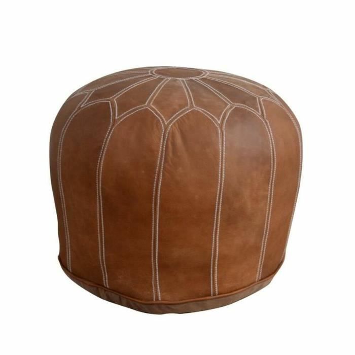 Meuble d'appoint - Marron - Cuir - 48 x 48 x 35 cm - Petit meuble complément