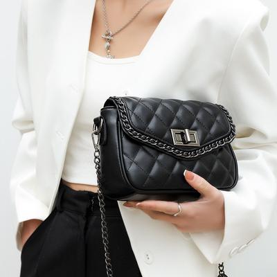 Internet Celebrity Bag Women's Bag New Fashion Casual Diamond Square Bag Simple Chain Crossbody Small Fragrant Wind Bag