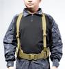 Tactical MOLLE Padded Waist Belt with Y-Shaped Suspenders 600D Heavy Duty Battle Belt Support Combat Load Carrier for Airsoft Hunting