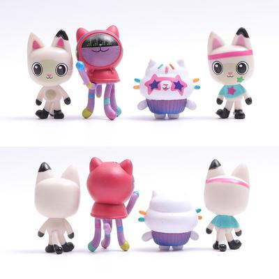 Anime Gabby Dollhouse 13Piece Set with Smile Cat Hug Gaby Girl PVC Models Cartoon Children Toy for Christmas And Birthday Gifts
