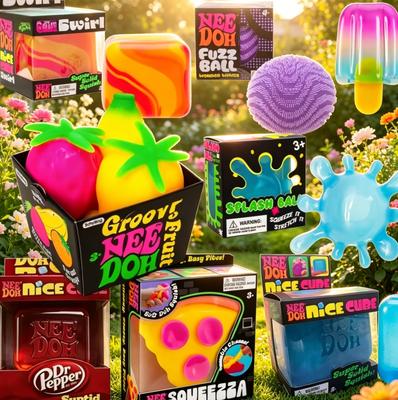 New Model NeeDoh Fuzz Ball Wonder Waves Textured Sensory Squeeze Ball Slow Rebound Stress Relief Fidget Toy
