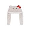Women's Winter Bowknot Bear Plush Lei Feng Hat Scarf Integrated Thickened Warm Ear Protection Cold Resistant Hat
