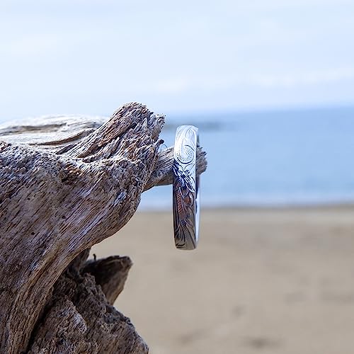 July Hawaiian Jewelry Ring, Men's and Women's Stainless Steel Ring, Surgical Stainless Steel, Unisex, Hypoallergenic, Can be worn all day, Silver, Siz