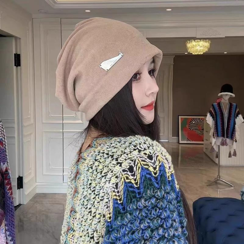 Baotou Hat Men's All Match Woolen Hat Drawstring Design Pile Hat Large Head Circumference Warm Knitted Hat Trendy