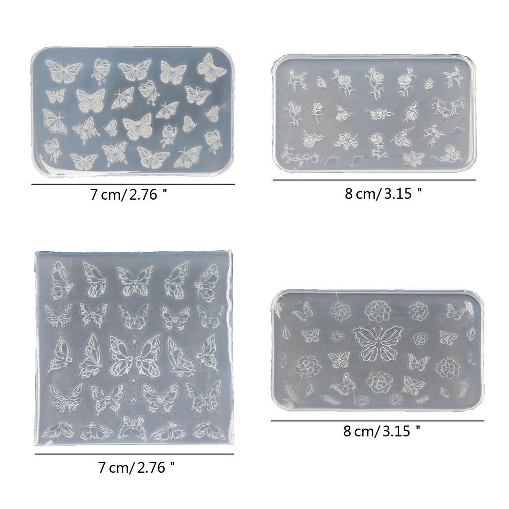 Praktische dünne Silikon-Nagelkunstform, transparente Stempelplatte, Nagelschablonen, DIY-Maniküre-Formwerkzeuge für Maniküristen