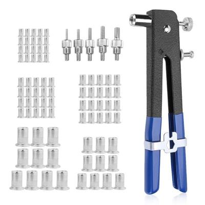 86pcs Blind Rivet Gun Heavy Duty Nut Threaded Insert Hand Riveting Kit M3-M8 Rivet Nuts Nail Gun Household Repair Tools