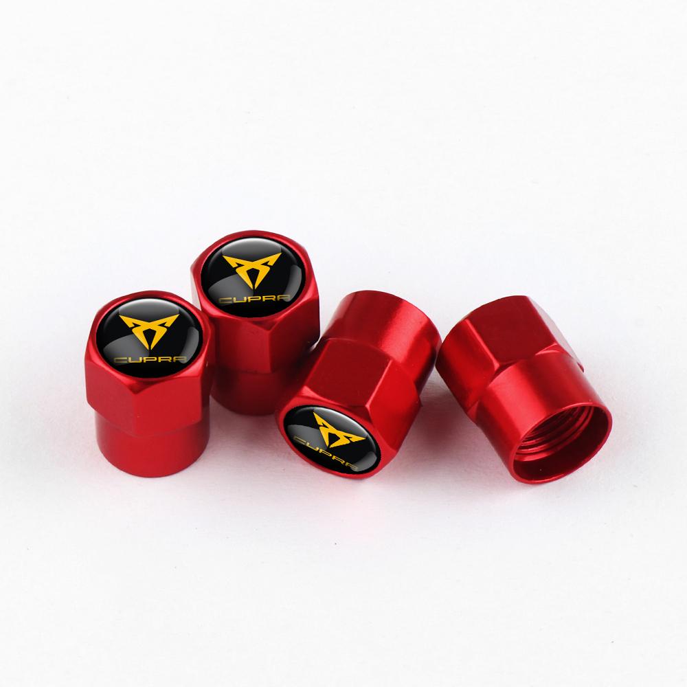 Ussh2 4Pcs Car Wheel Tire Valve Caps Tyre Stem Cover Bolt-In Accessories For Seat Cupra FR Ateca Ibiza Cordoba Leon Exeo Altea Arona