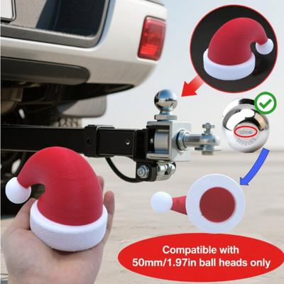 New Christmas Hat Trailer Hitch Ball Cover Trailer Coupling Cap 3D Printed Prevent Receiver Tube From Rusting Christmas Gift