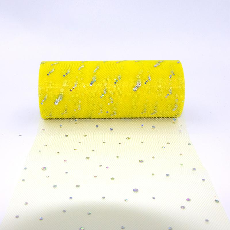 6in X 10Yards/Set Glitter Sequin Tulle Roll Wedding Decoration Fabric Tutu Dress DIY Organza Baby Shower Party Supplies Material