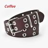Women Belt Leather New Punk Style Fashion Pin Buckle Jeans Decorative Belt Double Exhaust Eye Belt
