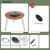 YIXI Outdoor Folding Wooden BBQ Grill & Fire Pit Table