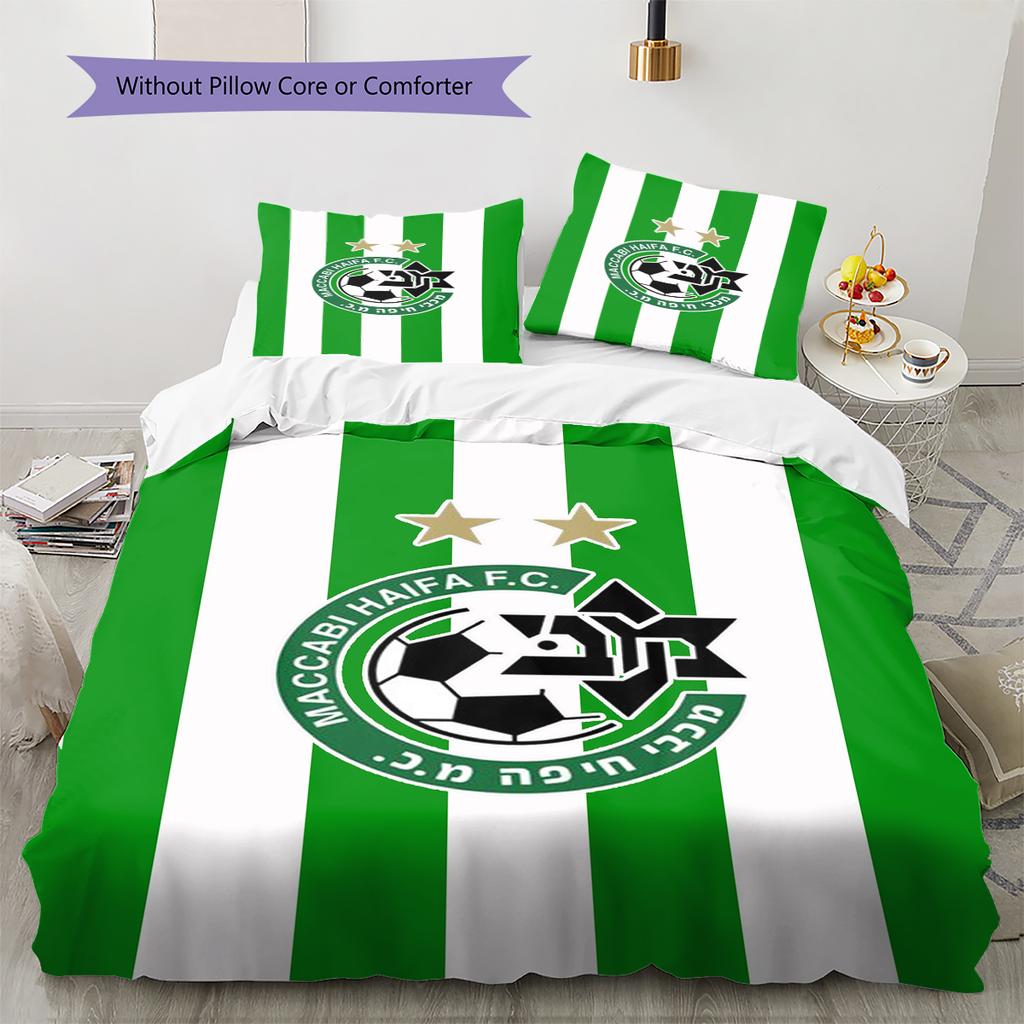 Maccabi-Haifa Pattern Bedding Quilt Set Quilt Cover Pillowcase Home Decoration Gift (1 * duvet cover + 2 * pillowcase, without core)