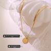 Versatile European American Temperament Hoodie Necklace: English Letter Pendant Double-Layer Gold-Plated Titanium Steel Chain.