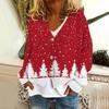 Women's Fashion Short Coat Casual Long Sleeve  Printed Single Breasted Plush Top