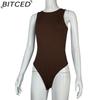 BITCED Damen Sommer Body Ärmelloser Gerippter Body