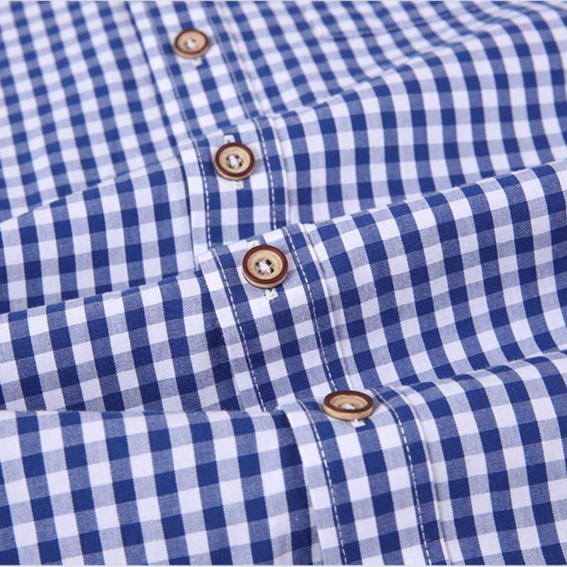Chemise boutonnée à carreaux Mode homme Tendances vestimentaires 100% Coton Coupe ajustée Chemise Chemises homme Chemise à manches longues pour homme Vêtements rétro