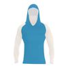 Herren Sommer Farbblock Schnelltrocknendes Langarm-T-Shirt Sonnenschutzkleidung Angeln Fitness Sport Kapuzen-Langarm-Top
