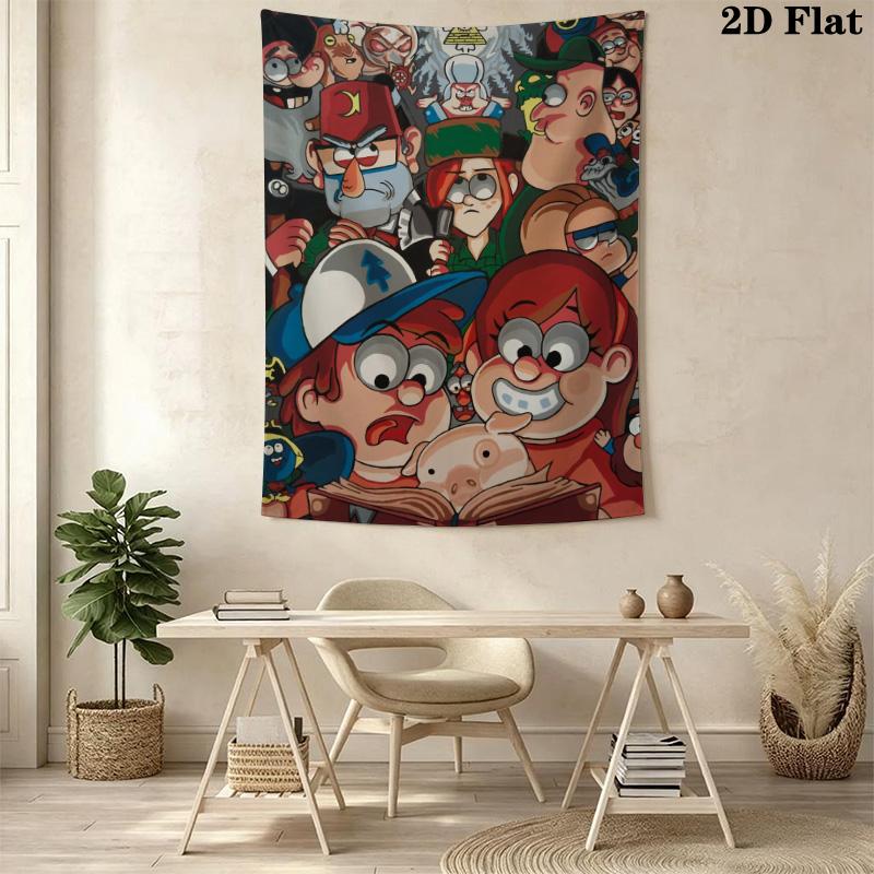 Gravity Falls Cartoon Pattern Home Decor Tapestry, Wall Hanging, Decorative RV Wall Cloth.SGT0917582
