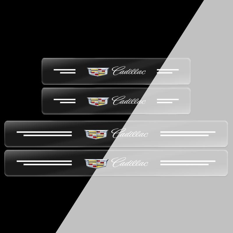 Car Door Sill Protector Stickers Transparent Decor Decal Threshold Strip For Cadillac CTS STS DTS SRX XLR ATX Escalade Seville Tiburon