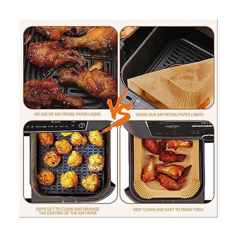 Disposable Paper Baking Pan Air Fryer Lined Nonstick Paper Pan for Oven Microwave Cooking Rectangular Food Storage Container