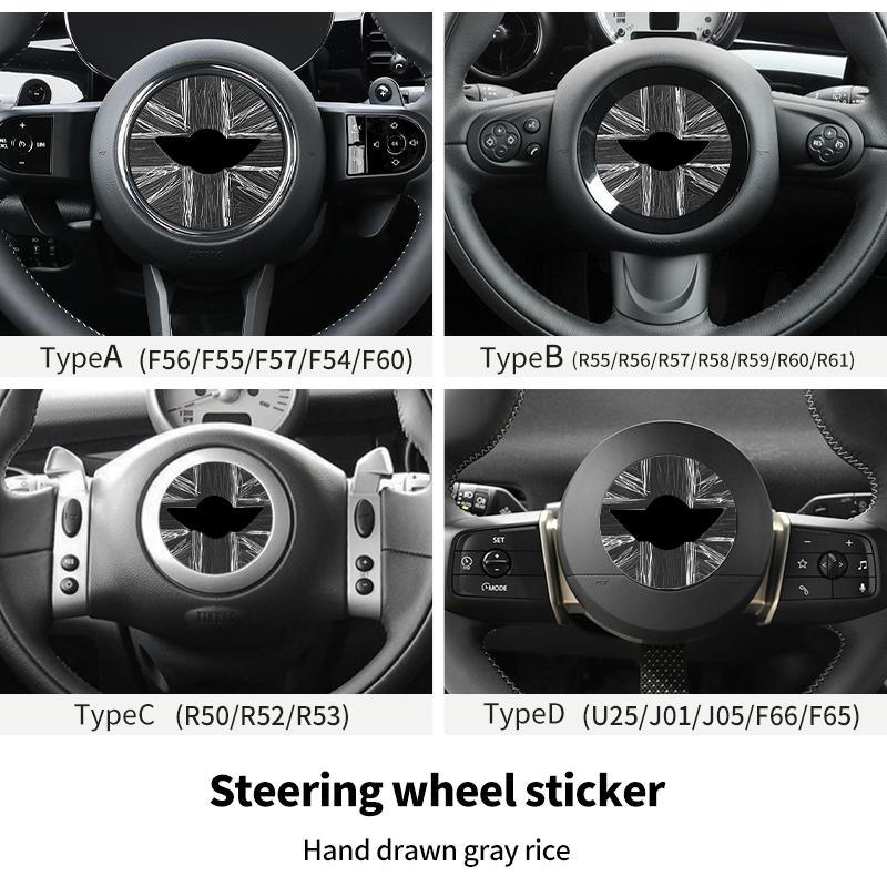 Adesivo per Volante Auto Per Mini Cooper F56 F55 F60 R56 R60 F65 U25 Countryman Adesivi in Pelle PU Accessori Interni Auto