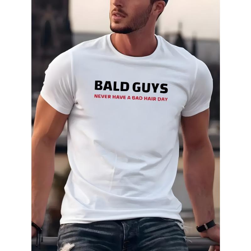 

European Sizes Bald Guys Men s Summer Short-sleeved T-shirts, Fashionable and Trendy Printed Men s Bottoming Shirts S чёрный