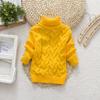 Children's Wool High-Neck Sweater, Cable Knit, Black/White, Unisex Autumn Top