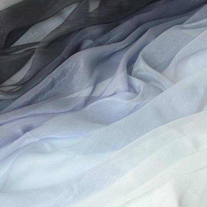 3/5/10m Multicolor Gradient Silk-Crepe Chiffon Fabric for Handmade DIY Sewing Hanfu Apparel Making Wedding Decoration