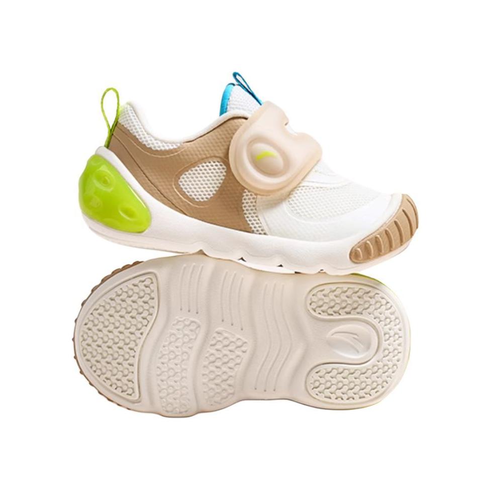 Anta Comfortable Non-Slip Durable Lightweight Low-Top Walking Shoes Baby Shoes Ivory-White 312430003-4