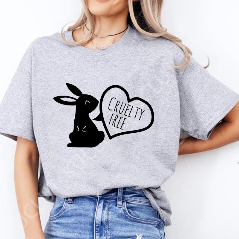 Bunny Heartbeat Shirts for Women Unisex Bunny Fashion Casual Tshirts Rabbit Cartoon Shirt Pet Rabbit Animal Lover Gift Tshirt Tops