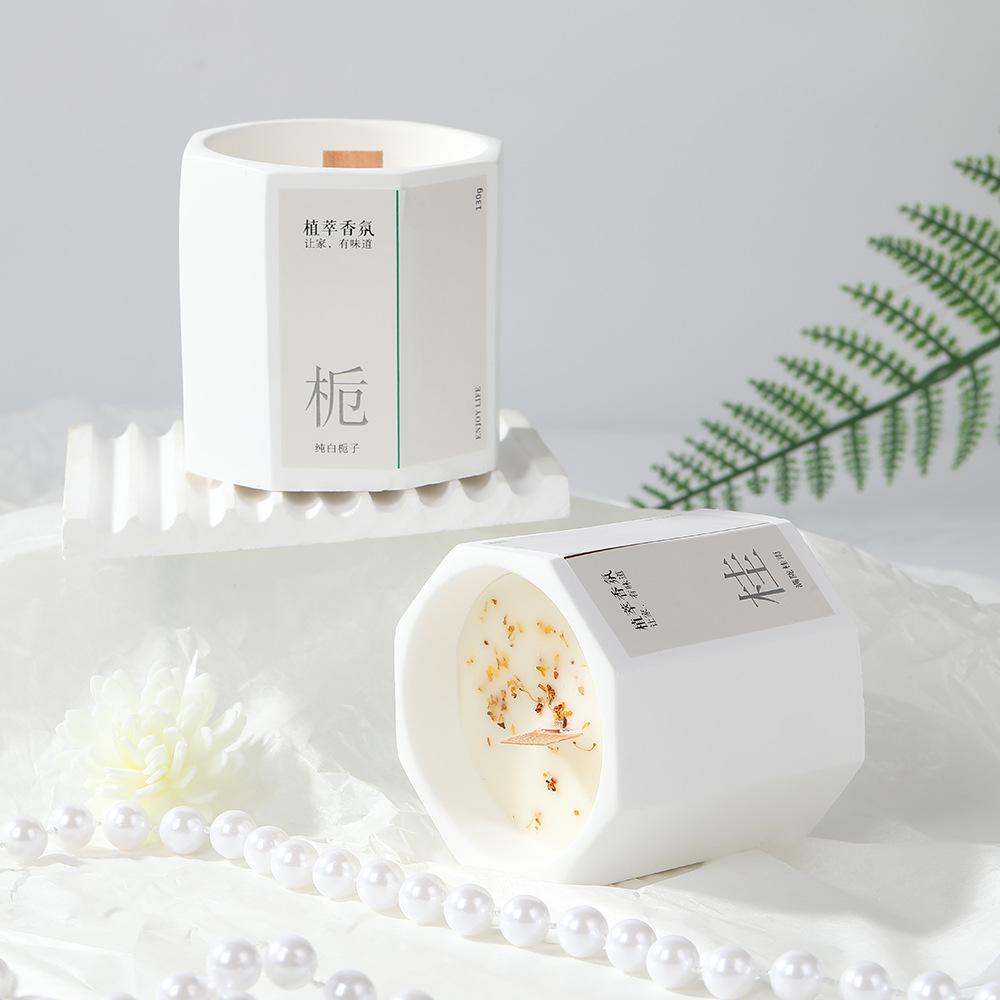 Octagonal Gypsum Vessel Velas Aromaticas Chinese Style Wax for Interior Designers ROHS Certified