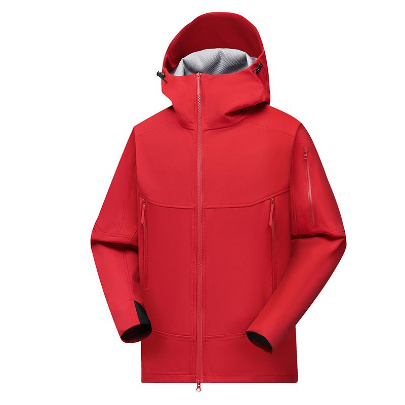 Three-proof outdoor soft shell hooded jacket for couples, new autumn and winter sports waterproof jacket for men and women