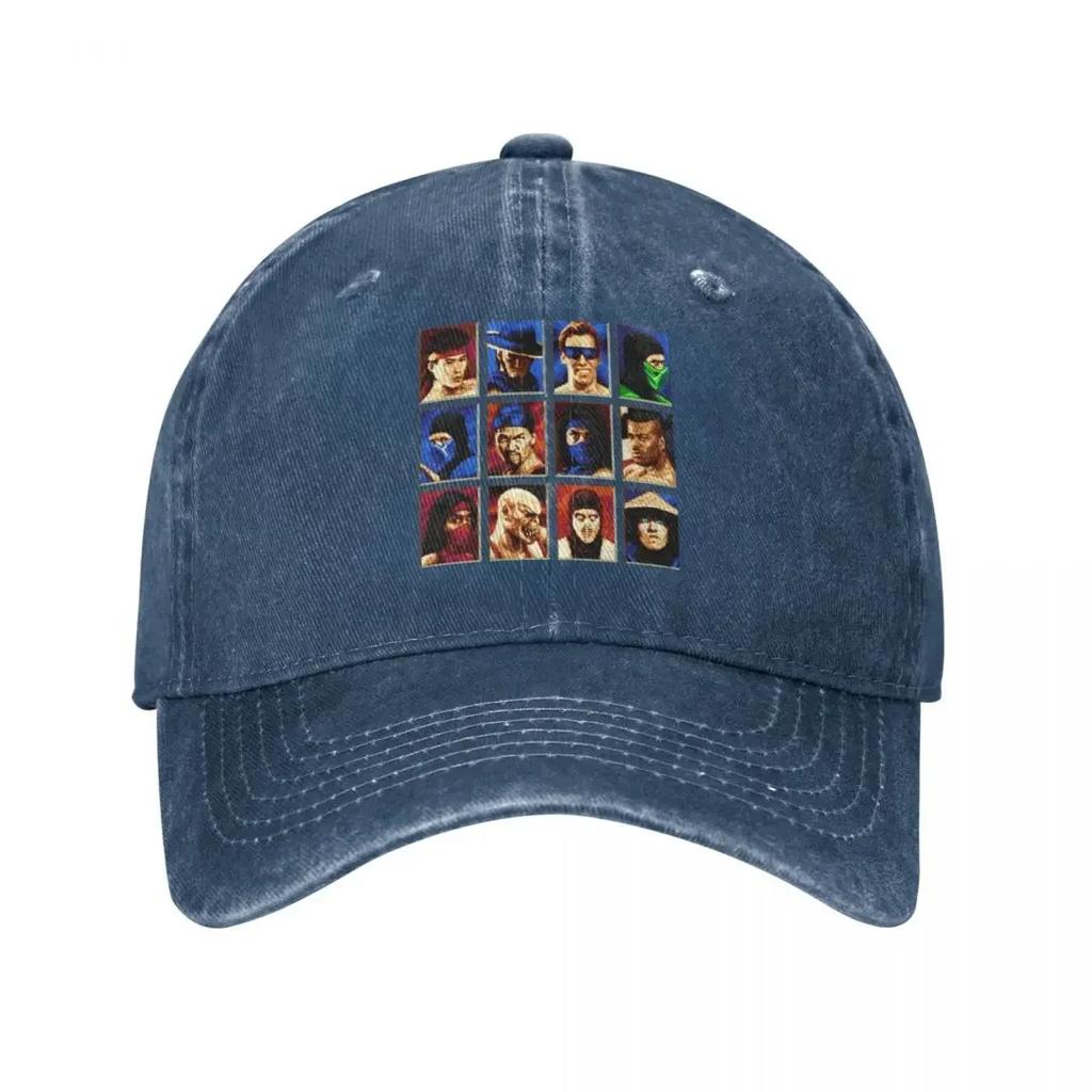 Mortal Kombat Select 16 Bit Retro Gamer Baseball Cap Unisex Distressed Denim Washed Snapback Hat Outdoor Activities Caps Hat